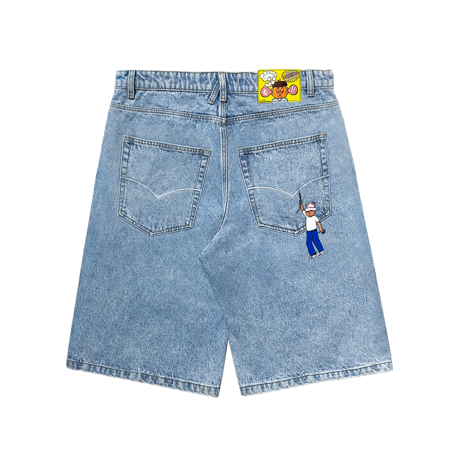 Bubblegum Jorts (Washed Blue)