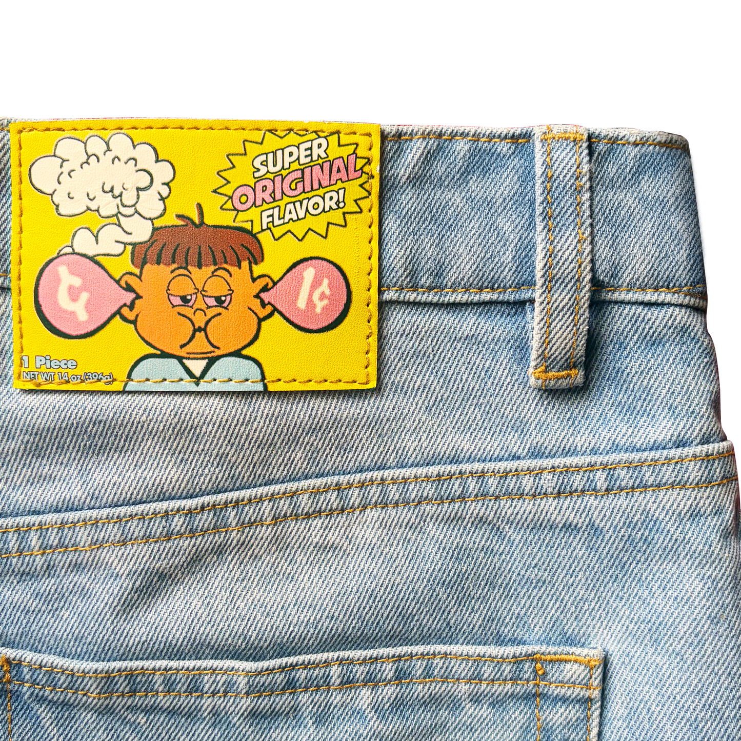 Bubblegum Jorts (Washed Blue)