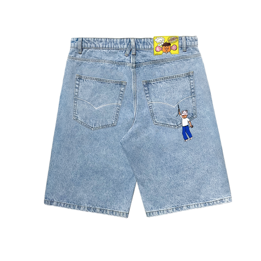 Chaos Bubblegum Jorts (Washed Blue)