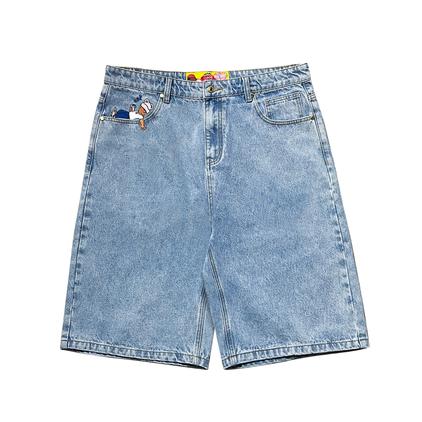 Bubblegum Jorts (Washed Blue)