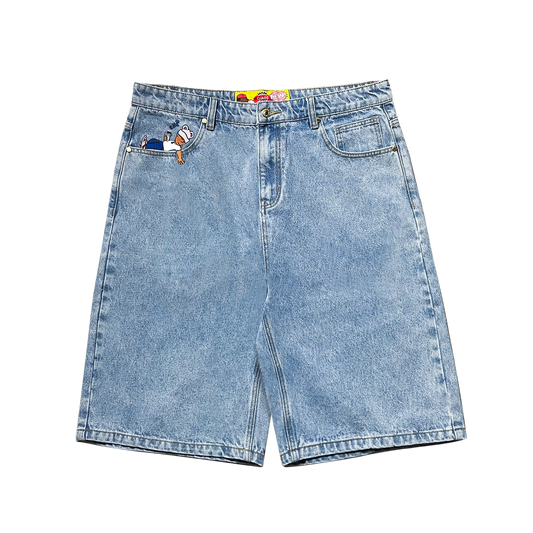Bubblegum Jorts (Washed Blue)