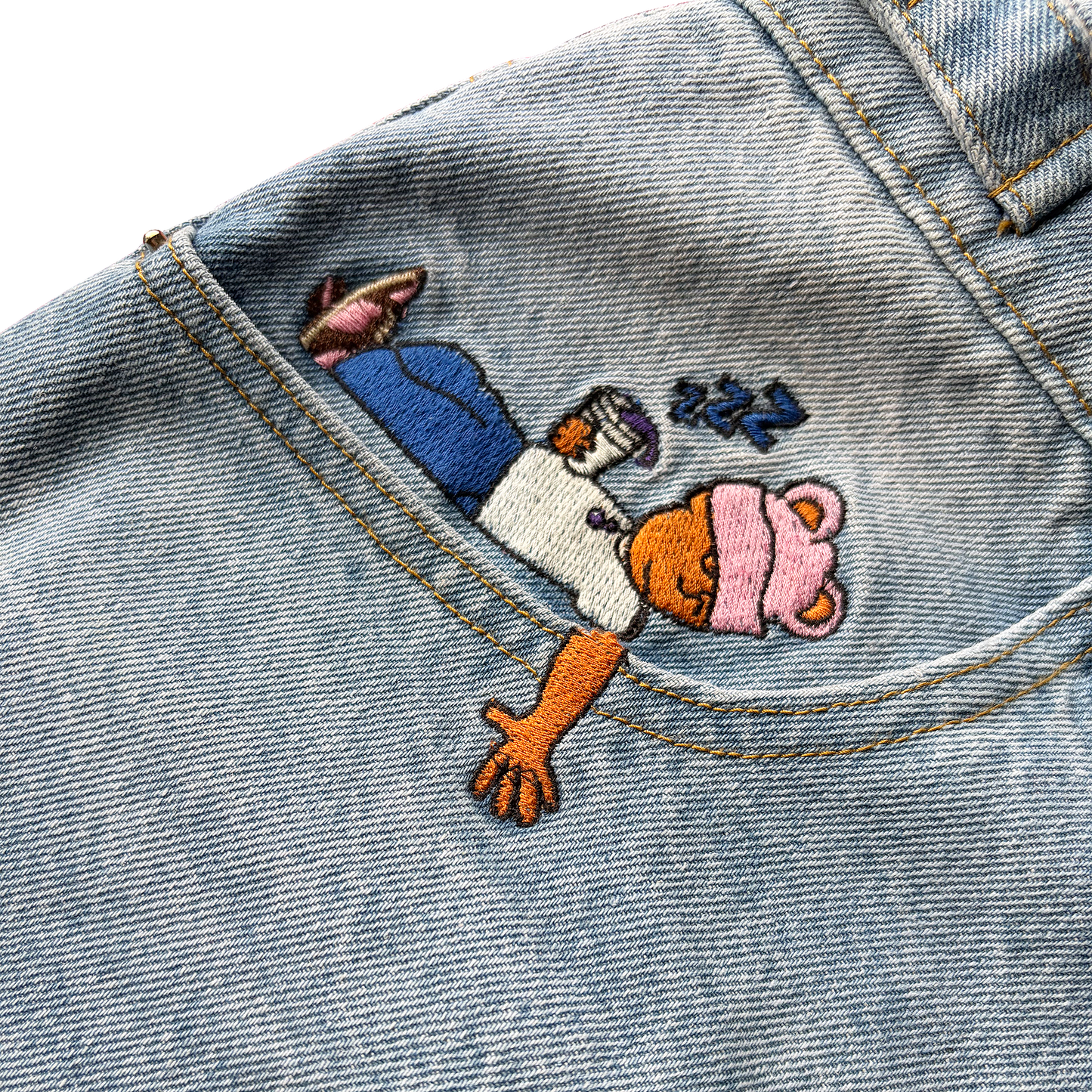 Bubblegum Jorts (Washed Blue)